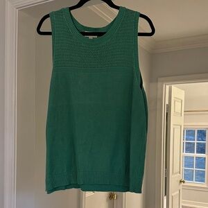 LOFT Green Textured Tank Top